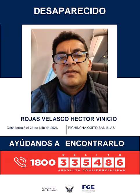 Autoridades en Quito buscan a Héctor Rojas tras reporte de su desaparición